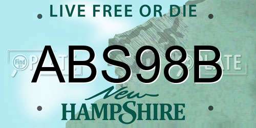 ABS98B New Hampshire License Plate