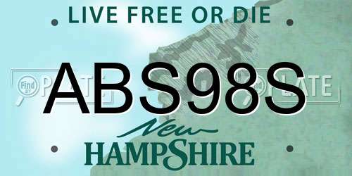ABS98S New Hampshire License Plate