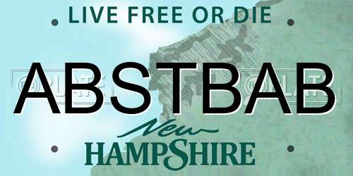 ABSTBAB New Hampshire License Plate