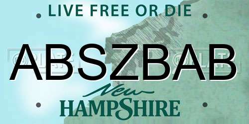 ABSZBAB New Hampshire License Plate
