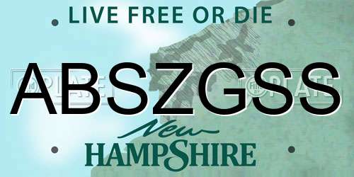 ABSZGSS New Hampshire License Plate