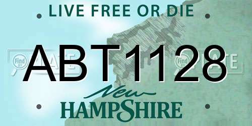 ABT1128 New Hampshire License Plate