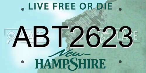ABT2623 New Hampshire License Plate