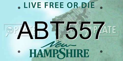 ABT557 New Hampshire License Plate