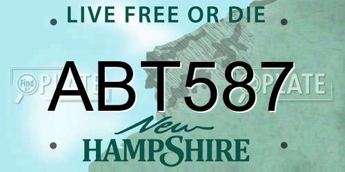ABT587 New Hampshire License Plate
