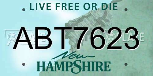 ABT7623 New Hampshire License Plate