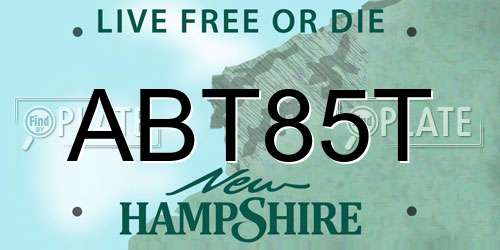 ABT85T New Hampshire License Plate
