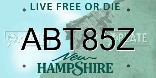 ABT85Z New Hampshire License Plate