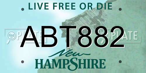 ABT882 New Hampshire License Plate