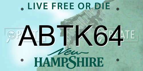 ABTK64 New Hampshire License Plate