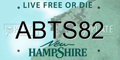 ABTS82 New Hampshire License Plate