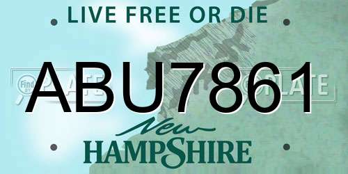 ABU7861 New Hampshire License Plate