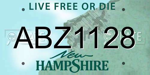 ABZ1128 New Hampshire License Plate