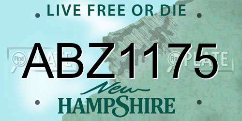 ABZ1175 New Hampshire License Plate