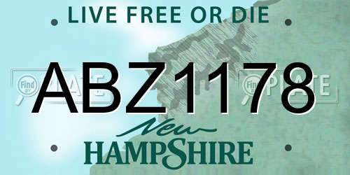 ABZ1178 New Hampshire License Plate