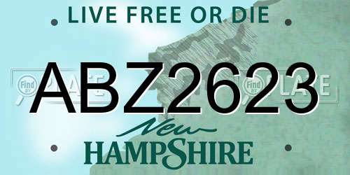 ABZ2623 New Hampshire License Plate