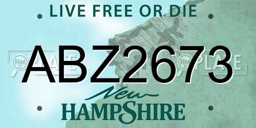 ABZ2673 New Hampshire License Plate