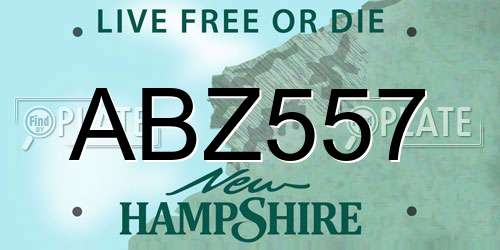 ABZ557 New Hampshire License Plate