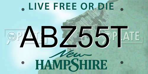 ABZ55T New Hampshire License Plate