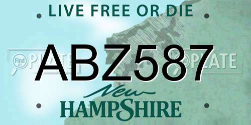 ABZ587 New Hampshire License Plate