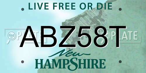 ABZ58T New Hampshire License Plate