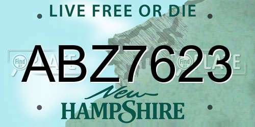 ABZ7623 New Hampshire License Plate