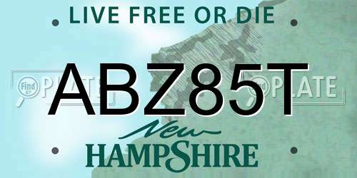 ABZ85T New Hampshire License Plate