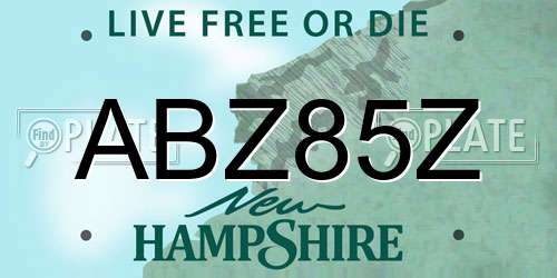 ABZ85Z New Hampshire License Plate