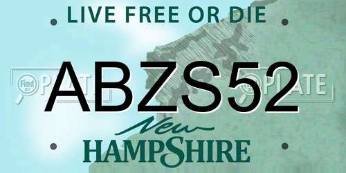 ABZS52 New Hampshire License Plate