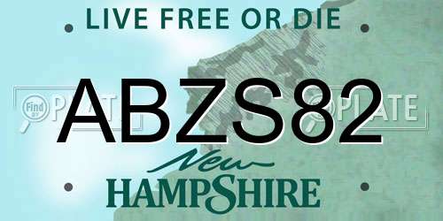 ABZS82 New Hampshire License Plate