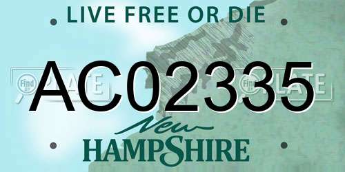 AC02335 New Hampshire License Plate