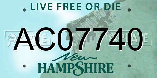 AC07740 New Hampshire License Plate