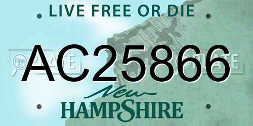 AC25866 New Hampshire License Plate