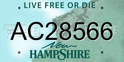 AC28566 New Hampshire License Plate