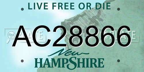 AC28866 New Hampshire License Plate