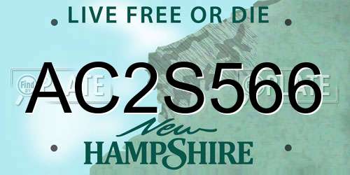 AC2S566 New Hampshire License Plate
