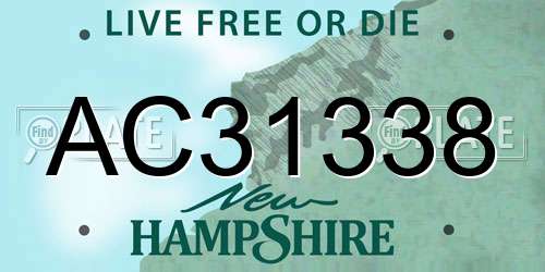 AC31338 New Hampshire License Plate