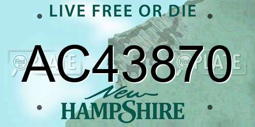 AC43870 New Hampshire License Plate