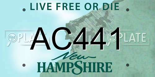 AC441 New Hampshire License Plate