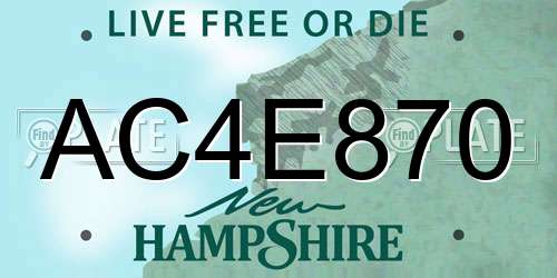 AC4E870 New Hampshire License Plate