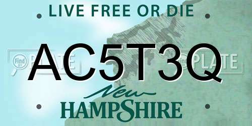 AC5T3Q New Hampshire License Plate