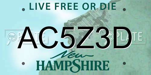 AC5Z3D New Hampshire License Plate