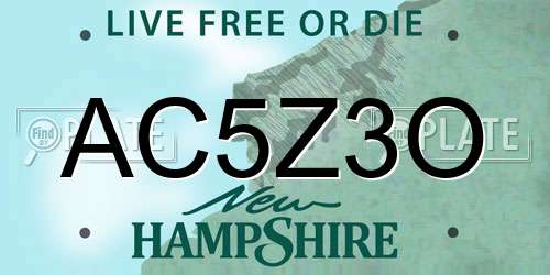 AC5Z3O New Hampshire License Plate