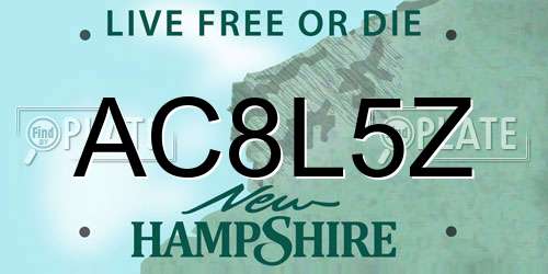 AC8L5Z New Hampshire License Plate