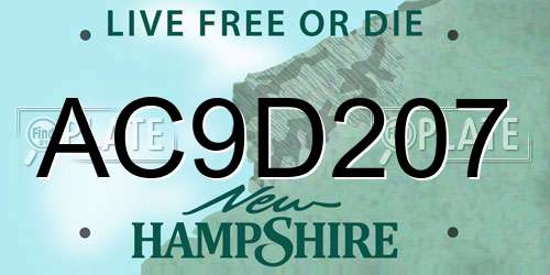 AC9D207 New Hampshire License Plate