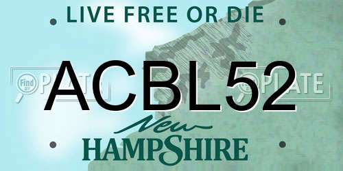 ACBL52 New Hampshire License Plate
