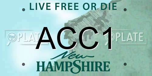 ACC1 New Hampshire License Plate