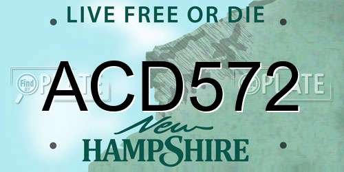 ACD572 New Hampshire License Plate