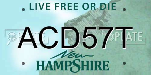 ACD57T New Hampshire License Plate