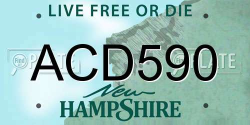 ACD590 New Hampshire License Plate